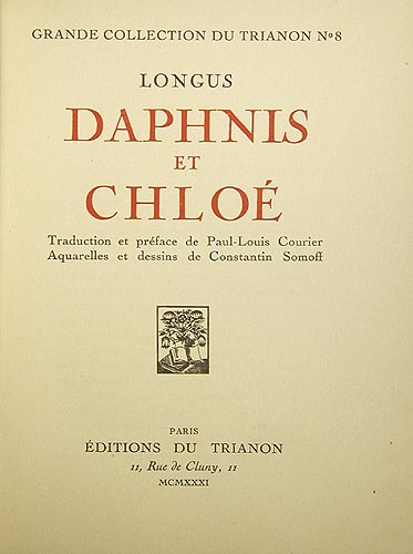 Daphnis et Chloe Серия: Grande collection du Trianon инфо 9214g.
